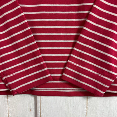 【Kid's 150 レッド系】 Montbell ( モンベル ) ウイックロン ボーダー ロングスリーブ T WIC Border Long Sleeve T ポリエステル ウェア トップス インナー シャツ ロングスリーブTシャツ クルーネック 化繊 z0005