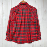【Women's M レッド系】 Taras Boulba ( タラスブルバ ) ロングスリーブ チェック シャツ Long Sleeve Check Shirt 生産終了モデル 入手困難 ウール混 日本製 アシックス期 ポリエステル ウェア トップス インナー シャ