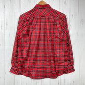 【Women's M レッド系】 Taras Boulba ( タラスブルバ ) ロングスリーブ チェック シャツ Long Sleeve Check Shirt 生産終了モデル 入手困難 ウール混 日本製 アシックス期 ポリエステル ウェア トップス インナー シャ
