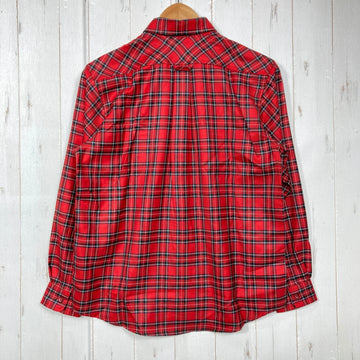 【Women's M レッド系】 Taras Boulba ( タラスブルバ ) ロングスリーブ チェック シャツ Long Sleeve Check Shirt 生産終了モデル 入手困難 ウール混 日本製 アシックス期 ポリエステル ウェア トップス インナー シャ - 0