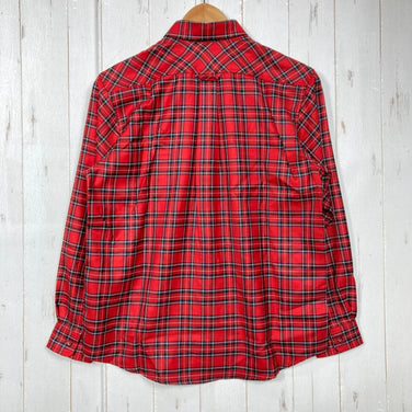 【Women's M レッド系】 Taras Boulba ( タラスブルバ ) ロングスリーブ チェック シャツ Long Sleeve Check Shirt 生産終了モデル 入手困難 ウール混 日本製 アシックス期 ポリエステル ウェア トップス インナー シャ