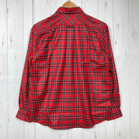 【Women's M レッド系】 Taras Boulba ( タラスブルバ ) ロングスリーブ チェック シャツ Long Sleeve Check Shirt 生産終了モデル 入手困難 ウール混 日本製 アシックス期 ポリエステル ウェア トップス インナー シャ