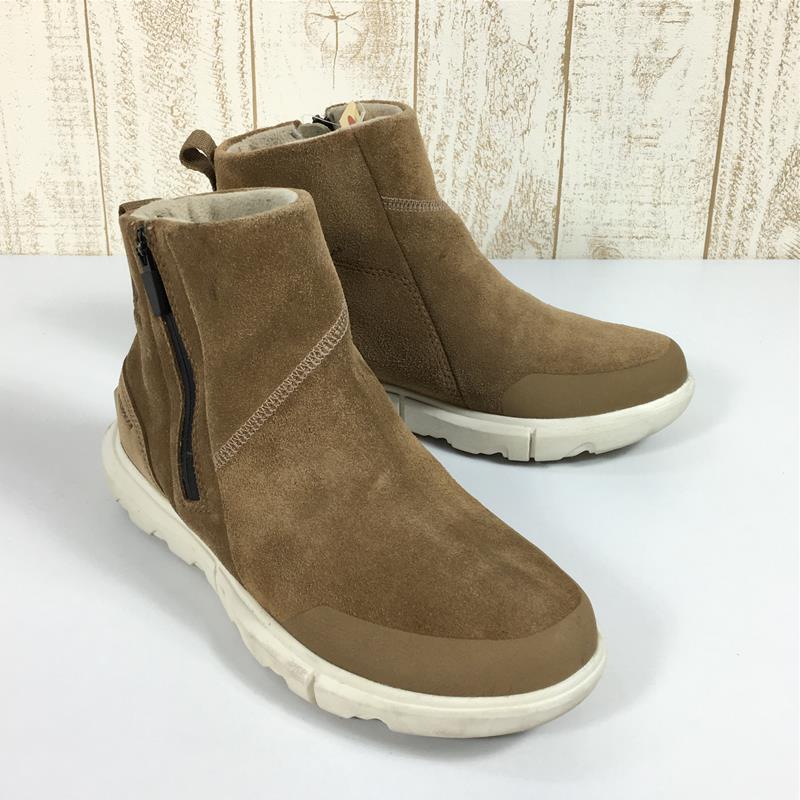 【女式 23.0cm 米色】Sorel Explorer 2 Booty 防水 Explorer Ii Booty Wp 冬季鞋雪地靴 NL4595 女式雪地靴鞋类