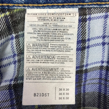 【Men's 30-30 ネイビー系】 Carhartt ( カーハート ) フランネル ラインド ジーンズ Frannel Lined Jeans DST（Dark Stonewash） 生産終了モデル 入手困難 コットン ウェア ボトムス ロングパンツ コットン z00