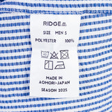 【Men's S ブルー系】 Ridge Mountain Gear ( リッジマウンテンギア ) ベーシック ロングスリーブ シャツ ストライプ Basic Long Sleeve Shirt Stripe Blue x White ポリエステル ウェア トップ - 【公式】2ndGEAR（セカンドギア）Webショップ【登山用品・アウトドア用品専門 買取販売店】
