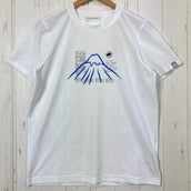 【Men's S White】 Mammut Quick Dry Fujiyama Print T-Shirt AF Polyester Apparel Tops Inner Shirt Short Sleeve T-Shirt Crew Neck