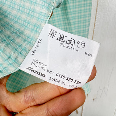 【Women's M グリーン系】 Mizuno ( ミズノ ) ロングスリーブ チェックシャツ ポリエステル ウェア トップス インナー シャツ ロングスリーブシャツ 化繊 z00055013  化繊 ロングスリーブシャツ インナー シャツ トップス ウェア