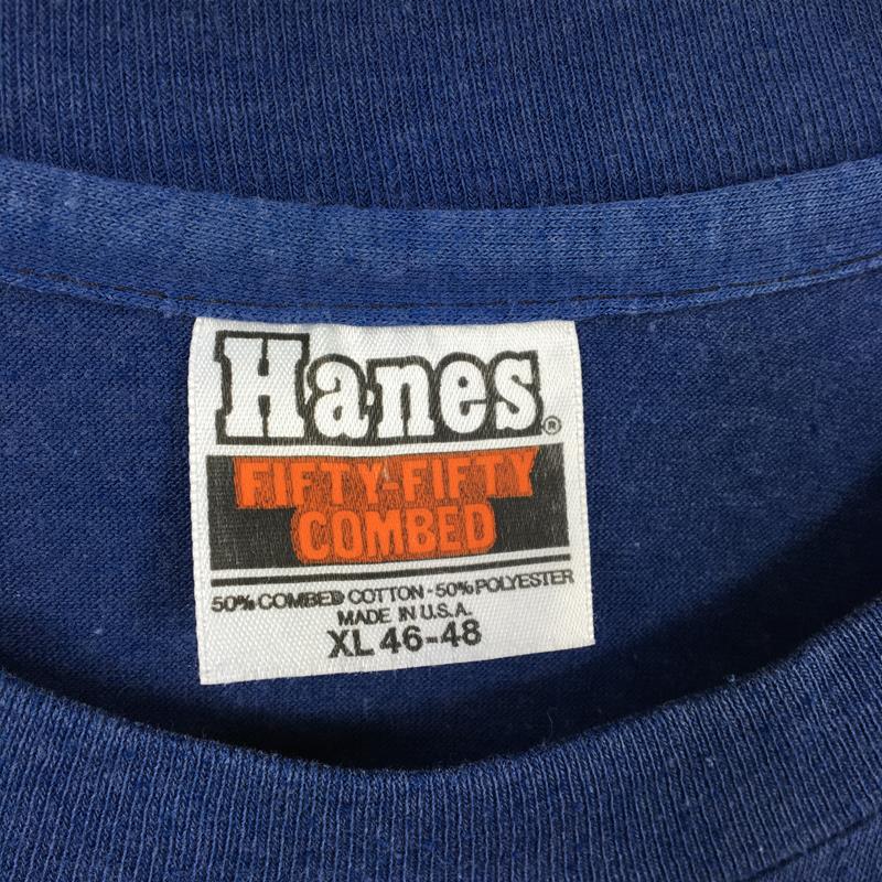 【Men's XS ネイビー系】 Hanes ヘインズ Lake Tahoe スーベニア Tシャツ 50/50 コットンポリ ビンテージ 希少なアウトドアTシャツ International Men's  コットン ショートスリーブTシャツ クルーネック インナー シ