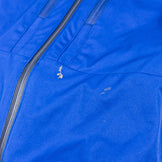 男式 L 码蓝色 Finetrack Numorapp 连帽涤纶外套软壳夹克，带 GORE-TEX 防风功能 (z0005)