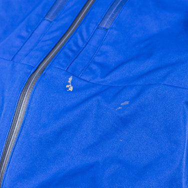 男式 L 码蓝色 Finetrack Numorapp 连帽涤纶外套软壳夹克，带 GORE-TEX 防风功能 (z0005)