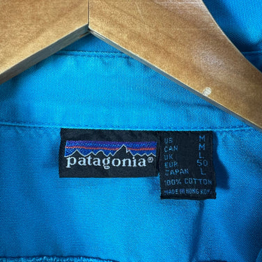 【Men's M ブルー系】 1980s Patagonia ( パタゴニア ) キャンバスシャツ Canvas Shirt Peacock ビンテージ オリジナル 入手困難 希少カラー コットン ウェア トップス インナー シャツ ロングスリーブシャツ コットン