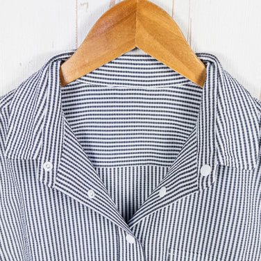 【Women's S グレー系】 Ridge Mountain Gear ( リッジマウンテンギア ) ベーシック ロングスリーブ シャツ ストライプ Basic Long Sleeve Shirt Stripe Grey x White ポリエステル ウェア トップ - 【公式】2ndGEAR（セカンドギア）Webショップ【登山用品・アウトドア用品専門 買取販売店】