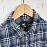 【Men's S ネイビー系】 Mammut ( マムート ) トロバット サマー ロングスリーブ シャツ アジアンフィット Trovat Summer Longsleeve Shirt AF Men ヘンプ混 オーガニックコットン Regular Fit ヘンプ