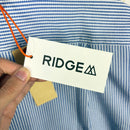 【Women's S ブルー系】 Ridge Mountain Gear ( リッジマウンテンギア ) ベーシック ショートスリーブ シャツ ストライプ Basic Short Sleeve Shirt Stripe  Blue × White z00055794 B-10