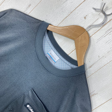 【Men's XL ブラック系】 Columbia ( コロンビア ) ポーラー パイオニア パターンド ショートスリーブ Polar Pioneer Patterned Short Sleeve オムニフリーズゼロ 冷感 ポリエステル ウェア トップス インナー シ