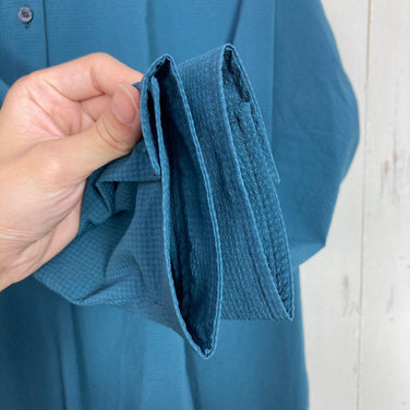 【Women's M ネイビー系】 Mizuno ( ミズノ ) ストレッチ サッカー シャツ ワンピース Stretch Seersucker Shirt Dress ポリエステル ウェア ドレス ワンピース z00060582  ドレス ワンピース ウェア