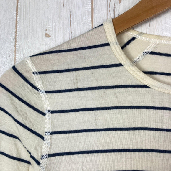 【Women's S アイボリー系】 Icebreaker ( アイスブレーカー ) 200オアシスロングスリーブクルーストライプ 200 OASIS LS CREWE STRIPE メリノウール ウェア トップス インナー シャツ ロングスリーブTシャツ クルーネック