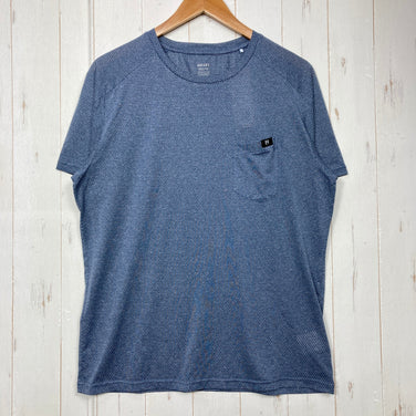 【Men's L ネイビー系】 Millet ( ミレー ) ヘザー メッシュ クルー ショート スリーブ Heather Mesh Crew Short Sleeve ポリエステル ウェア トップス インナー シャツ ショートスリーブTシャツ クルーネック 化繊