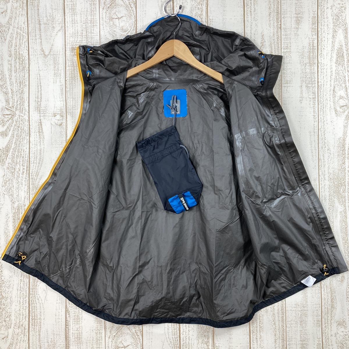 【男款S蓝】Montbell Torrent Flyer Jacket Gore-Tex Pack Light Rain Shell连帽衫1128277亚洲男式CNBL青蓝色Rain Shell外衣夹克上衣