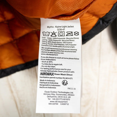 【Men's S グレー系】 Rab ( ラブ ) ミシック アルパインライト ジャケット Mythic Alpine Light Jacket ダウン QDB-47 Men's プリマロフト・ゴールド・インサレーション Graphene ダウンインサレーション - 【公式】2ndGEAR（セカンドギア）Webショップ【登山用品・アウトドア用品専門 買取販売店】