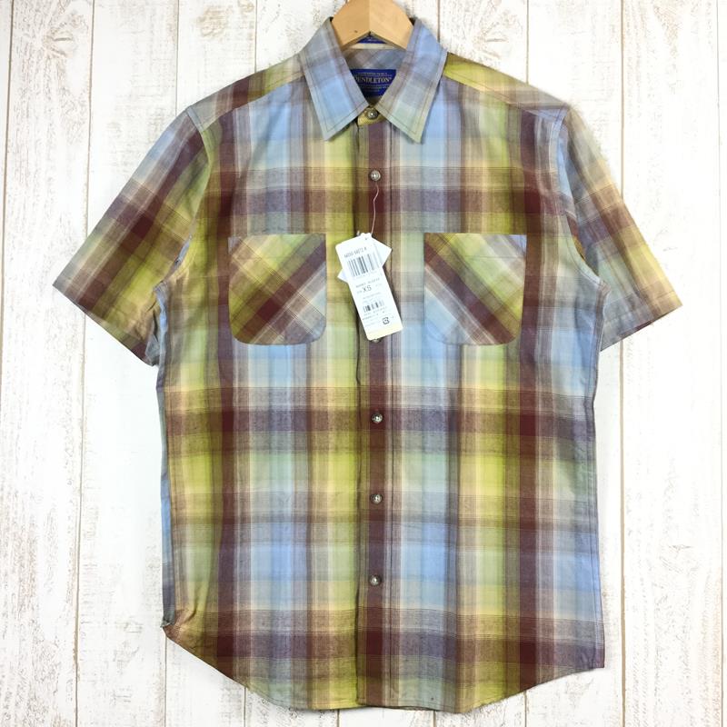 【Men's XS ブルー系】 Pendleton ( ペンドルトン ) ショートスリーブ ウェーブ シャツ Men's  コットン ショートスリーブシャツ インナー シャツ トップス ウェア