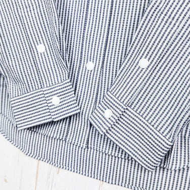 【Women's S グレー系】 Ridge Mountain Gear ( リッジマウンテンギア ) ベーシック ロングスリーブ シャツ ストライプ Basic Long Sleeve Shirt Stripe Grey x White ポリエステル ウェア トップ - 【公式】2ndGEAR（セカンドギア）Webショップ【登山用品・アウトドア用品専門 買取販売店】