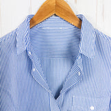 女式小号 Blue Ridge Mountain Gear 基本款长袖衬衫，条纹，蓝色/白色，涤纶，上衣