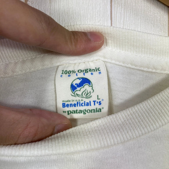 【Men's L ホワイト系】 2000s Patagonia ( パタゴニア ) オーガニックコットン ベネフィシャル ティー Organic Cotton Beneficial T's 生産終了モデル 入手困難 オーガニックコットン ウェア トップス インナー
