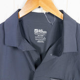 Men's Medium Gray Jackwolfskin Half-Button Shirt, Polyester, Short Sleeve, Synthetic, Top, Undershirt, z00053102