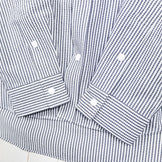 Men's Large Gray Ridge Mountain Gear Basic Long Sleeve Shirt, Stripe Gray/White, Polyester, Top