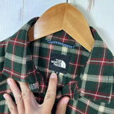 Men's Small Green The North Face Flannel Check Shirt, Polyester, Long Sleeve, Synthetic, Tops, Undershirt, z00053537