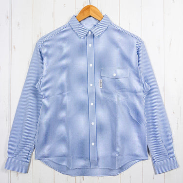 【Women's S ブルー系】 Ridge Mountain Gear ( リッジマウンテンギア ) ベーシック ロングスリーブ シャツ ストライプ Basic Long Sleeve Shirt Stripe Blue x White ポリエステル ウェア トップ - 【公式】2ndGEAR（セカンドギア）Webショップ【登山用品・アウトドア用品専門 買取販売店】