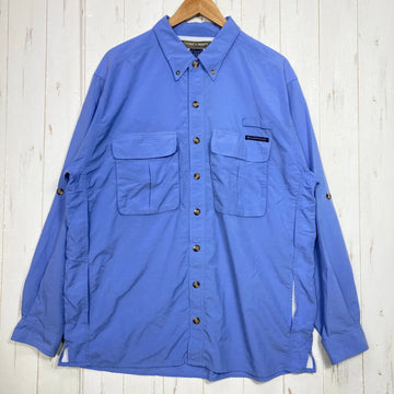 【Men's L ブルー系】 Exofficio ( エクスオフィシオ ) ロングスリーブ フィッシング シャツ Long Sleeve Fishing Shirt 生産終了モデル 入手困難 ナイロン ウェア トップス インナー シャツ ロングスリーブシャツ 化繊