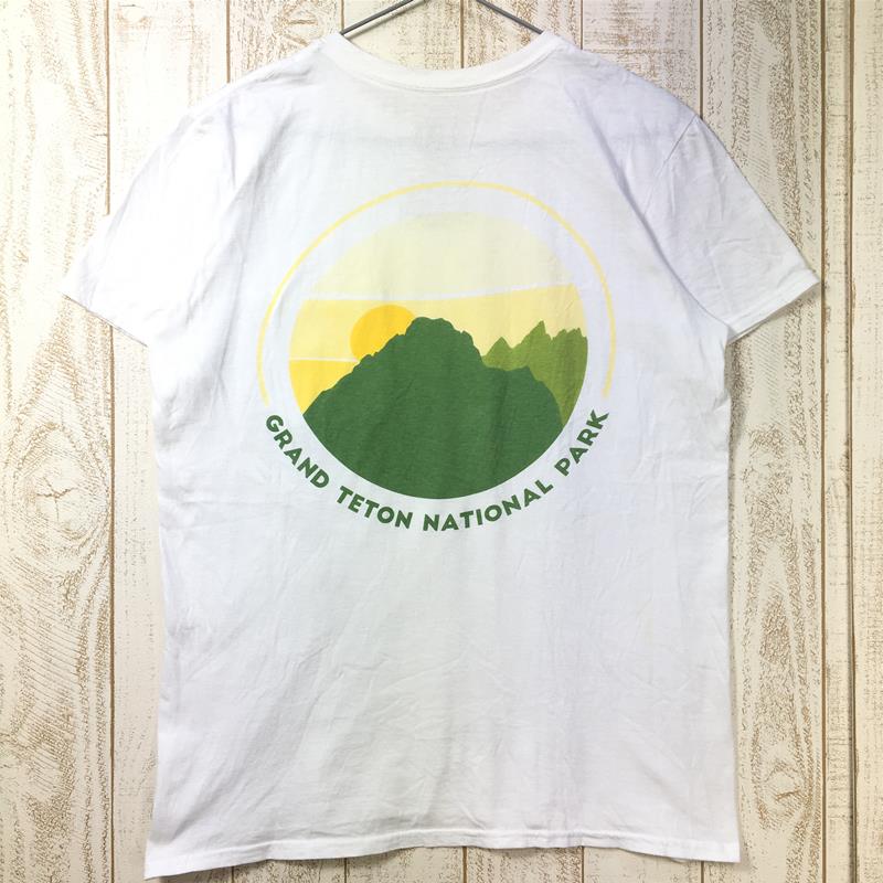 [Men's M White] Parksproject Grand Teton National Park Pocket T-shirt, discontinued model, hard to find, International Men's Cotton Short Sleeve T-shirt, Crew Neck, Inner