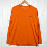 Men's Large Orange Montbell WIC Long Sleeve T-Shirt, Polyester, Crew Neck, Synthetic, Top, Undershirt, z00053643