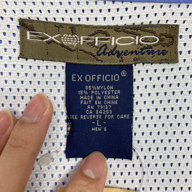 【Men's L ブルー系】 Exofficio ( エクスオフィシオ ) ロングスリーブ フィッシング シャツ Long Sleeve Fishing Shirt 生産終了モデル 入手困難 ナイロン ウェア トップス インナー シャツ ロングスリーブシャツ 化繊
