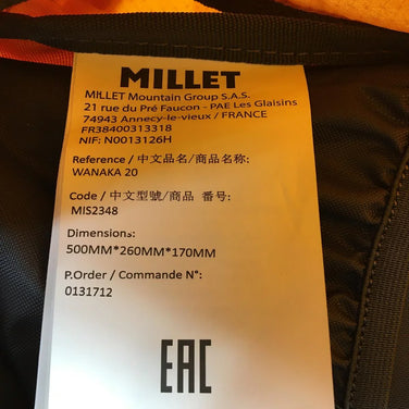 【OneSize オレンジ系】 Millet ( ミレー ) ワナカ 20 Wanaka 20 デイパック バックパック MIS2348 デイパック 容量【～29L】 バックパック バッグ ストレージ - 【公式】2ndGEAR（セカンドギア）Webショップ【登山用品・アウトドア用品専門 買取販売店】
