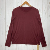 【Unisex M レッド系】 HERENESS（ヒアネス） スムース ウール ティーシャツ ロング スリーブ Smooth Wool T-Shirt Long Sleeve Deep Red メリノウール100% ウール ウェア トップス インナー シャツ ロング