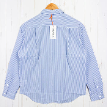 【Women's S ブルー系】 Ridge Mountain Gear ( リッジマウンテンギア ) ベーシック ロングスリーブシャツ ストライプ Basic Long Sleeve Shirt Stripe Blue / White ポリエステル ウェア トップス - 0