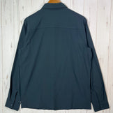 男式 M 海军蓝 Mountain Hardwear Shade Lite 长袖衬衫，涤纶，上衣，汗衫，长袖衬衫