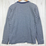 【男式 M 白色系】Montbell（蒙特贝）美丽奴羊毛混纺条纹长袖T恤 Merino Wool Plus Border Long Sleeve T 美丽奴羊毛 服装 上衣 内搭 衬衫 长袖