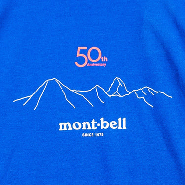【Men's M ブルー系】 Montbell ( モンベル ) 50th WIC.T サミッツ 50周年限定モデル ポリエステル ウェア トップス インナー シャツ ショートスリーブTシャツ クルーネック 化繊 z00053067  化繊 ショートスリーブTシャ