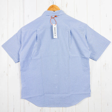 【Women's M ブルー系】 Ridge Mountain Gear ( リッジマウンテンギア ) ベーシック ショートスリーブシャツ ストライプ Basic Short Sleeve Shirt Stripe Blue / White ポリエステル ウェア トッ - 0