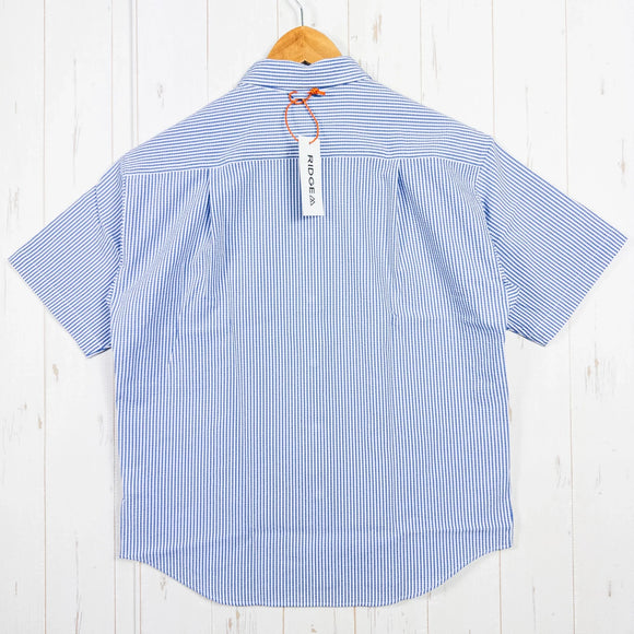 【Women's M ブルー系】 Ridge Mountain Gear ( リッジマウンテンギア ) ベーシック ショートスリーブシャツ ストライプ Basic Short Sleeve Shirt Stripe Blue / White ポリエステル ウェア トッ