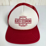 [One Size Red] 2015 Black Diamond Flat Bill Trucker Hat with Torch. Discontinued Model, Hard to Find. Organic Cotton. Apparel. Accessories. Headwear.