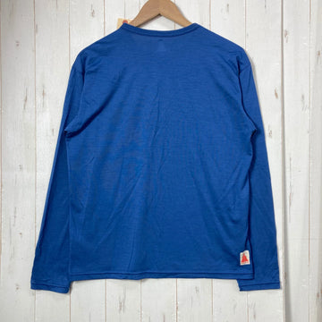 【Unisex M ブルー系】 HERENESS（ヒアネス） ドライ ウール ティーシャツ ロングスリーブ DRY WOOL T-SHIRT LONG SLEEVE ウール混 / NIKKE AXIO ウール ウェア トップス インナー シャツ ロングスリーブTシャ - 0