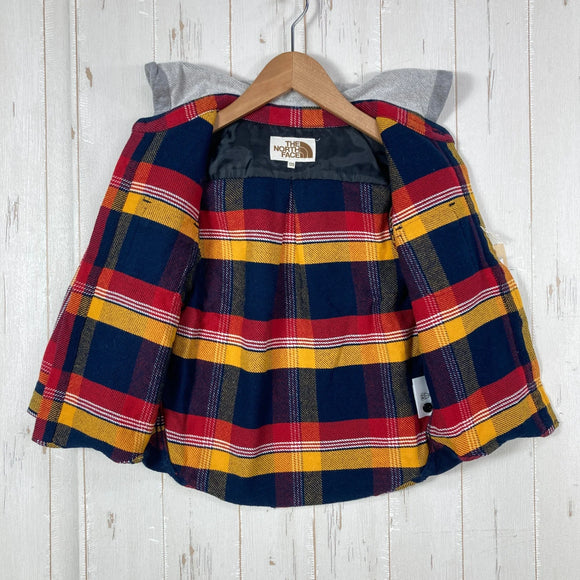 【Kid's 120 ネイビー系】 The North Face ( ザ・ノースフェイス ) フーデッド ジャック シャツ Hooded Jac Shirt コットン ウェア トップス インナー シャツ ロングスリーブシャツ コットン z00056695  コットン ロ