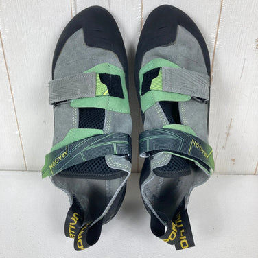 Unisex, Size 26.4cm, Gray. La Sportiva Aragon Clay and Jasmine Green Leather Rock Climbing Shoes (z00053862). Clay and Jasmine Green.