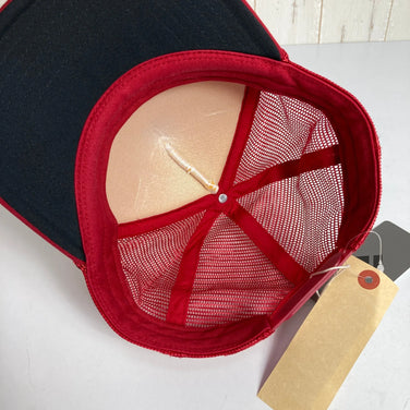 [One Size Red] 2015 Black Diamond Flat Bill Trucker Hat with Torch. Discontinued Model, Hard to Find. Organic Cotton. Apparel. Accessories. Headwear.