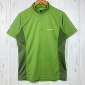 【Men's M グリーン系】 Montbell ( モンベル ) クール ハーフスリーブ ジップシャツ Cool Half‑Sleeve Zip Shirt ポリエステル ウェア トップス インナー シャツ ショートスリーブシャツ 化繊 z00058587 化繊